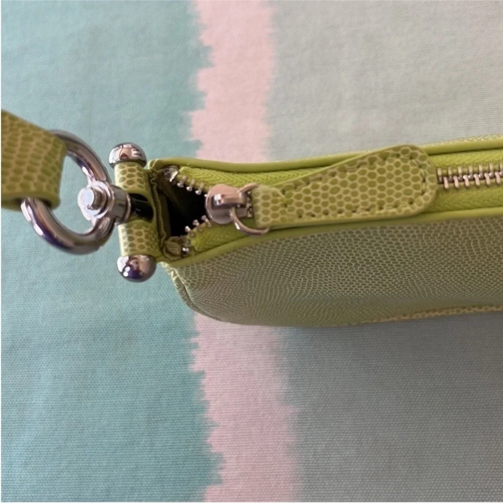 Urban Outfitters Green Faux Snakeskin Shoulder Bag Silver Hardware